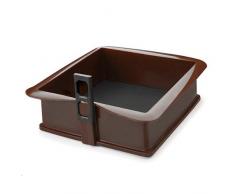 Lacor Molde Desmontable Cuadrado 21X21X7 CM, Silicona, MarrÃ³n, 21 cm