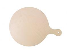 DEMOLLI fsc-10454 Tabla de Cortar con Mango para Pizza, Polenta, Aperitivos, Madera Haya, Natural