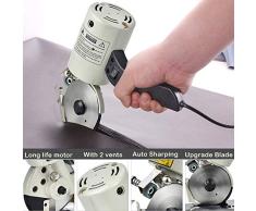 TOPQSC Cortador de tela eléctrica 90mm portátil máquina de corte de tela con cuchilla giratoria, cuchillo octogonal cortador eléctrico 250W tijeras eléctricas para acolchar, confección y costura