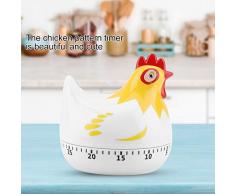 Temporizador de cocina con diseño de gallina y dibujos animados blanco