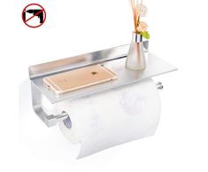 Hoomtaook Portarollos Cocina Soportes de Pared para Portarrollos de Cocina, Autoadhesivo, Aluminio, Acabado Mate, Portarrollos para Papel de Cocina Plata