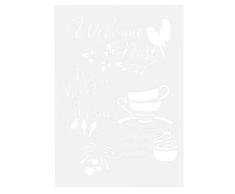 Exceart Plantilla de Plantilla de Dibujo Ahuecando Pintura de Arte Diy Artesanía Capas Plantillas Molde para Scrapbooking Artesanal Decoración de Pastel de Bricolaje (Taza de Té)