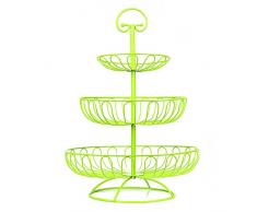 Apark Cesta Fruta Redonda, Frutero 3 Pisos, El Anillo Redondeado para Colgar, para Conservan Frutas, Verduras, Bocadillos o Pan - Tamaño del tazón de fruta: 16cm, 24cm, 30cm (Rosa)