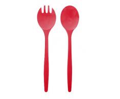 Zak ! Designs 0078-350 Twins - Cubiertos para servir ensalada (32 cm), color rojo