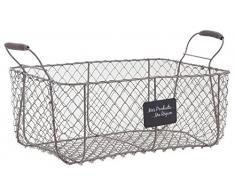Cajón gris alambre cesta del almacenaje de metal de Granja de estilo francés del almacenamiento de verduras Cesto