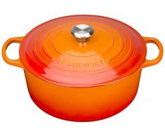 LE CREUSET Evolution Cocotte con Tapa, Redonda, Todas Las Fuentes de Calor Incl. inducción, 8,4 l, Hierro Fundido, Naranja (Volcánico), 30 cm