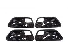 4 piezas de fibra de carbono ABS interior manija de puerta tazón recortar calcomanía para 3 4 Series F30 F32 F35 316i 318i 320li 2013 – 2017 accesorio