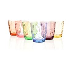 Urmelody - Vasos de plástico acrílico reciclado irrompible - Juego de 4 - En 4 colores variados, 6 Colors, 6er-Set