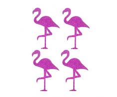 Toyvian 8 Piezas Pegatinas de Flamencos Pegatinas de Purpurina Rosa Tema Tropical Hawaiano Paquete de Refrigerios Etiqueta Engomada DIY Artesanal Etiqueta para Ventana de Copa Corporal