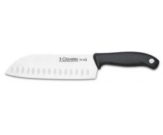 3Claveles Evo - Cuchillo Santoku alveolado, 18 cm, 7 pulgadas