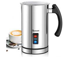 NWOUIIAY Espumador de Leche Eléctrico Batidora de Leche Eléctrico para Leche Caliente o Fría Espuma Rápida 500W 115ml/240ml Acero Inoxidable Recubrimiento Antiadherente para Cappuccino Latte Mocha