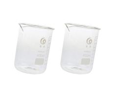 2 Unids Borosilicato Vaso de Vidrio Graduado para Uso en Química Médica de Laboratorio 114mm x 80mm (400ml)