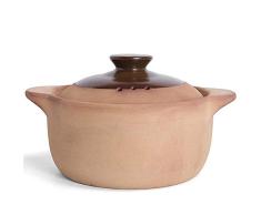 Cerámica Arcilla Cazuela Con Tapa,natural Artesanal Arcilla Enlatar,doble Asa Terracota Olla Para Slow Cooking C 3.2l
