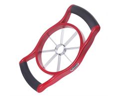 Newness Cortador de Manzanas, acero inoxidable pelador de manzanas, la manija ergonómica del apretón,Rojo