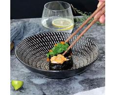 HYLR 7.5inch Ensaladera de cerámica Retro Superficial Boca Redonda Bowl por la Familia de Cocina del Restaurante Fruit Bowl Bowl Containers Cereal Salad Dishes