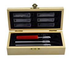 Noblik Cuchillo de Precisión con Cuchillas Kit de Cuchillos Artesanales Cuchillo Artesanal de Madera con Cuchillas de Corte Exacto Cuchillos de Arte