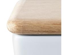 LSA International Dine – Mantequera y Tapa de Madera de Roble, Color Blanco