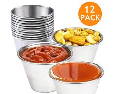 Set de 12 Flaneras individuales acero inoxidable, Recomendado para postre y Flan,Molde Flanera Ø7 cm