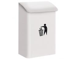 Arregui E6101 - Papelera para garaje, acero, 18L, 275x425x155mm, Blanco