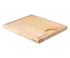 Continenta tabla de cortar, tabla de cortar, cuadrada con surco, fabricada en madera de árbol del caucho, disponible en diferentes tamaños, madera dura, 37 x 29 x 2,7 cm