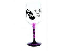 Boxer Tallulah Chic - Copa de vino con texto Girls night out (en caja regalo)