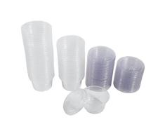 Recipientes Tazas de Salsa de Plástico con Tapas Desechables de Plástico Almacenamiento de Alimentos (4oz)