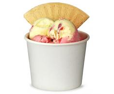 Papel de helado Tinas blanco 340/340 ml – manga de 50 | fiesta bañeras, tratar Tinas, helado vasos, vasos para helado, bañera de postre, vasos de papel desechables