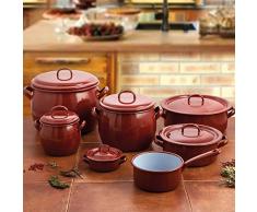 Quid Cacerola 28 Cm con Tapa Clasico, Acero esmaltado, MarrÃ³n