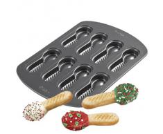 Wilton - Bandeja de Horno para Galletas (8 moldes con Forma de Cuchara, Acero)