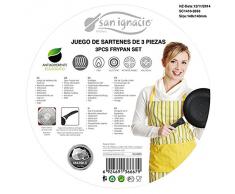 San Ignacio - Set 3 sartenes (16-20-24 cm), aluminio prensado con revestimiento en mármol, mango de baquelita, apto para todo tipo de cocinas incluido inducción