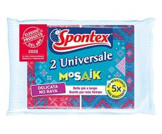 Spontex - Estropajo Universale Mosaik No Raya, Duraderos y Eficaces sin Rayar, 2 Unidades