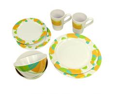 10T Arvon Dinnerware - vajillas de melamina, 8 piezas, 2 tazas, 4 placas en 2 tamaños, 2 cuencos