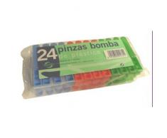 Pinzas Ropa Plast. Bomba (Paq-24)