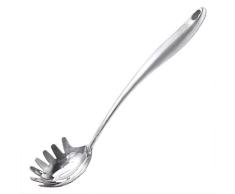 Newness Cuchara de Pasta, 304 Acero Inoxidable Cuchara para Pasta Servidor de Pasta Pinzas Espaguetis, Cuchara de Espagueti con Mango de Aislamiento de Vacío Ergonómico, 37.5 cm