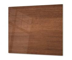 Tabla de cortar decorativa de cristal templado y cubre vitro – Dos en Uno – Resistente a golpes y arañazos – UNA PIEZA (60 x 52 cm) o DOS PIEZAS (30 x 52 cm); D10A Serie Texturas A: Madera 14