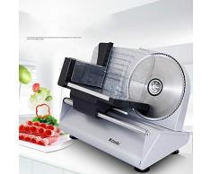 Li Kerer200W Cortadora de Carne eléctrica Máquina rebanadora Cortadora de Carne de Cordero congelada Cortadora de Pan Jamón MU-804, Plata, Reino Unido