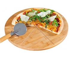 Kesper 58462 - Tabla y Cortador de Pizza (Madera de bambÃº, diÃ¡metro: 32 cm, Grosor: 1,5 cm)