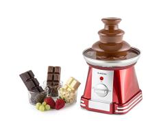 Oneconcept Chocoloco Fuente de Chocolate eléctrica (32 W, baño de Chocolate de 350 g, Recipiente Acero Inoxidable, 3 Niveles cascadas Extra Suaves, Apto Fondue Queso, Color Rojo)
