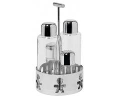 Alessi Girtotondo - Servicio de mesa con aceitera, vinagrera, pimentero y salero de acero inoxidable