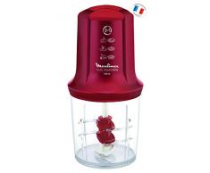 Moulinex Multimoulinette - Picadora, 3 cuchillas, 500 W, 0.5 L, acero inoxidable/plástico, color rojo rubí