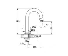 Grohe 20201 - Batería para fregadero (con caño en C, acabado en cromo)