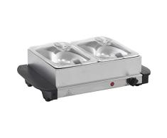 vidaXL Servidor Buffet Caliente Bandejas 2x1,5 L Bufet Calientaplatos Eléctrico Temperatura Ajustable Bufé Calienta Platos Comida Termostato Acero
