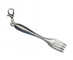 Miniblings Tenedor cubertería Encanto de lengüeta de Arrastre de Remolque Bettelanhänger Horquillas de Plata