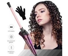 Rizador de Pelo, Rulos de Cerámica de 9 mm,LCD Digital Chop Stick Style Hair Curler-Para Hombre/Mujeres/Niños -Enchufe de la EU