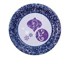 Sigel ZB457 - Plato con diseño navideño (redondo, 23 cm, cartón, 10 unidades)