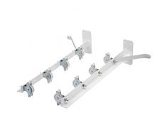 Sauvic 89396 - Tendedero con 8 Poleas plastificado,Color Blanco, 55 x 19,5 x 13,5 cm, acero, exterior