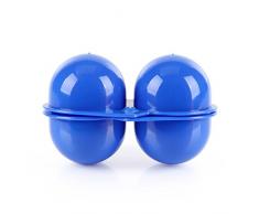 BrilliantDay Acampada Huevera de plástico plegable, para 2 huevos, color Azul