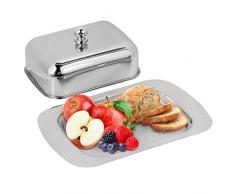 Plato de mantequilla, acero inoxidable Mantequilla Plato de queso Caja Bandeja Almacenamiento de alimentos Contenedor de postre Contenedor con tapa para mantequilla, queso y postre