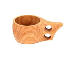 Kitchnexus Taza de madera de la taza de la mochila de Kuksa hecha a mano nórdica del estilo para acampar yendo de excursión la taza de té Bushcraft