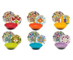 Excelsa Lisboa vajilla de 18 Piezas, Porcelana y cerámica, Multicolor